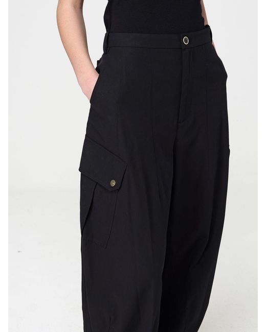 Pinko Black Cotton Cargo Trousers