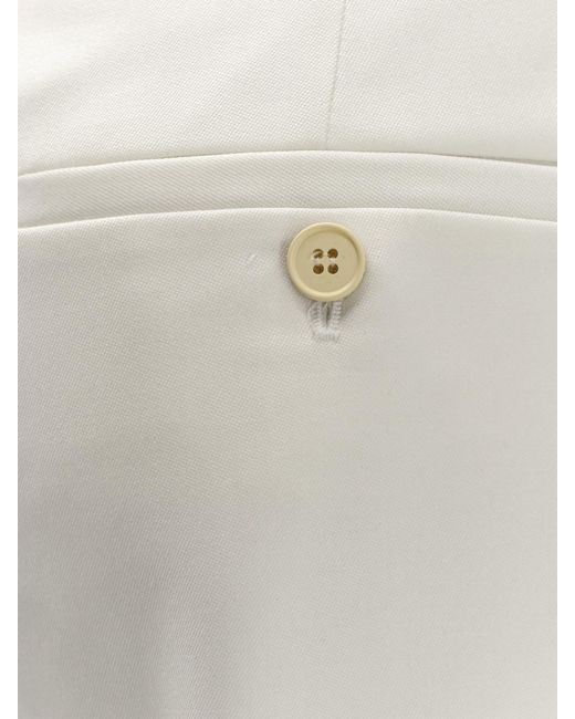 McQueen White Wool Trousers
