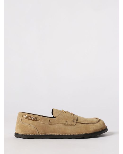 Moschino Couture Natural Suede Boat Loafers for men