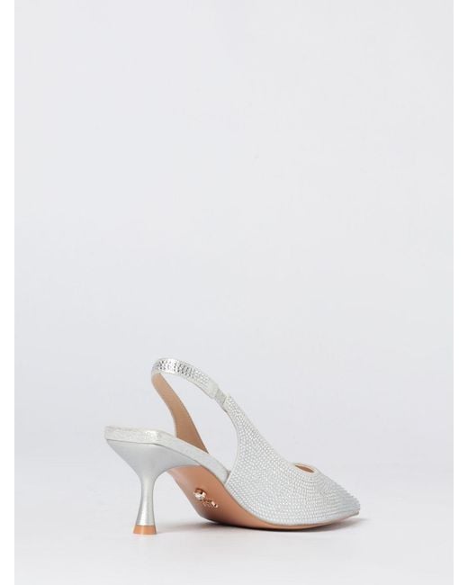 Twentyfourhaitch White Phuket Rhinestone Fabric Slingback