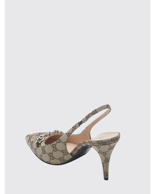 Gucci White Gg Jacquard Monogram Canvas Slingback