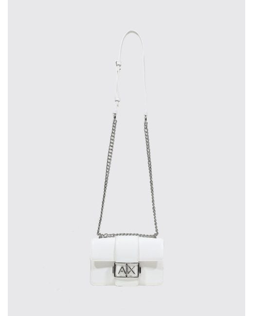 ARMANI EXCHANGE White Faux Leather Bag