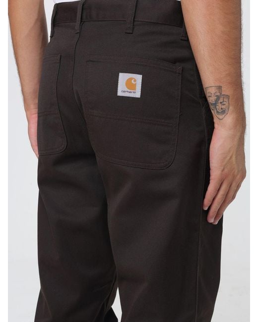 Carhartt Black Simple Wide-Leg Cotton-Blend Trousers With Rear Logo for men