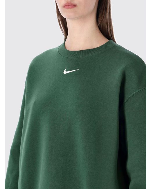Nike Green Cotton Blend Crewneck Sweatshirt