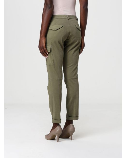Mason's Green Cotton Blend Cargo Trousers