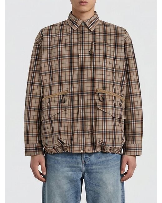 Comme des Garçons Brown Comme Des GarÇ Ons Tartan Cotton Blend Shirt Jacket With Patch Pockets for men