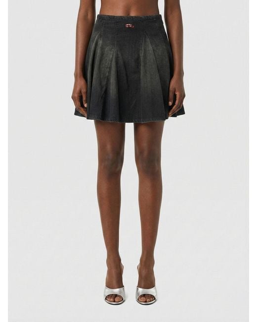 DIESEL Black De-Spiki-S Denim Skirt