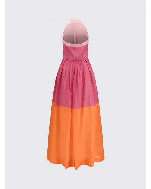 Sara Roka Pink Cotton And Silk Chemisier Dress