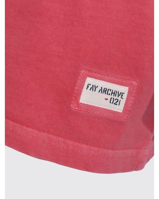 Fay Red Basic Cotton T-Shirt for men