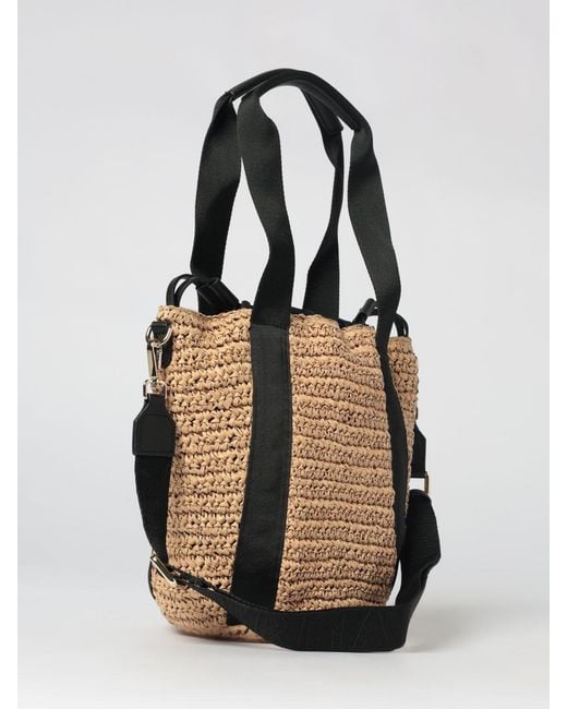 ERMANNO FIRENZE Natural Ashley Crochet Raffia Bucket Bag