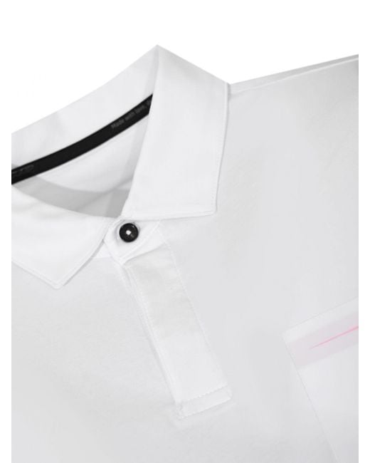 Rrd White Long-Sleeved Stretch-Cotton Polo Shirt With Classic Collar for men