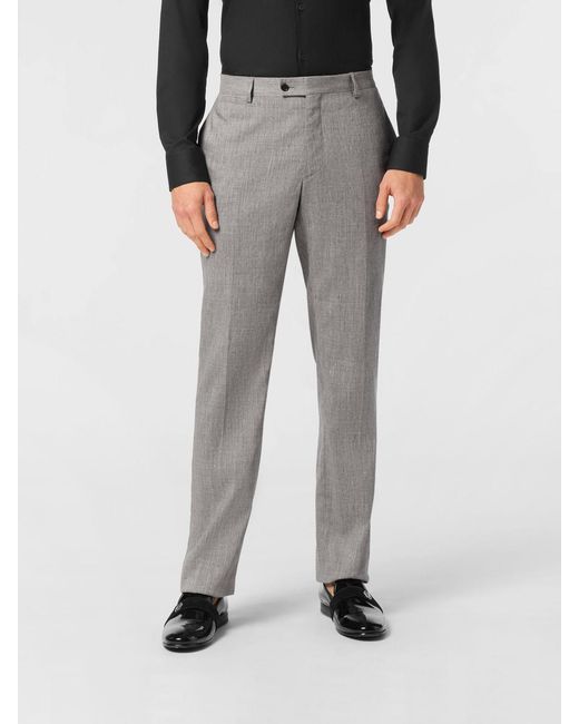 Philipp Plein Gray Pleated Sartorial Wool Blend Trousers for men