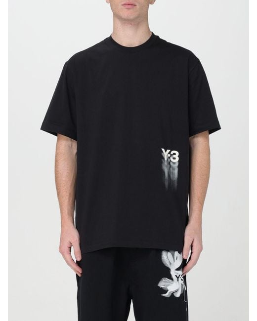 T-shirt di cotone di Y-3 in Black da Uomo