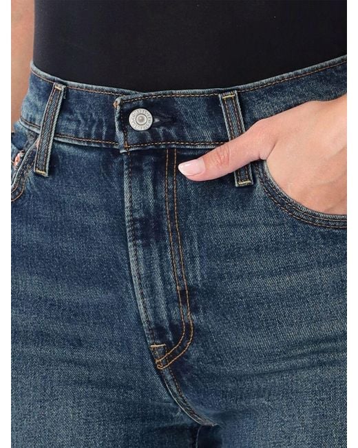 Levi's Blue Ribcage High-Waisted Flared Jeans