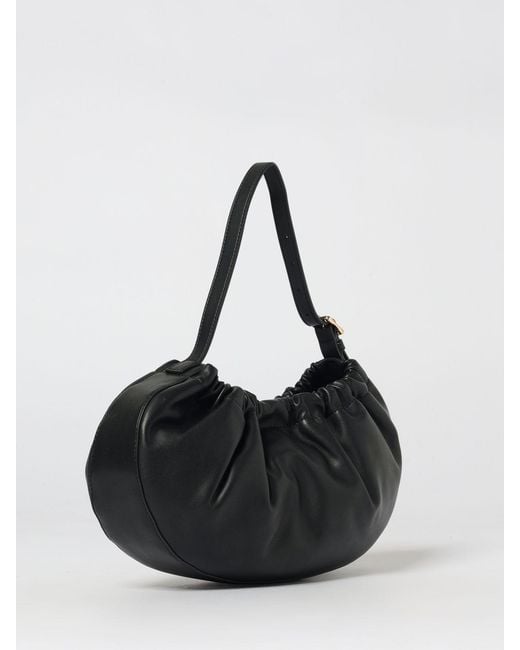A.P.C. Black Ninon Hoop Ruched Faux Leather Bag