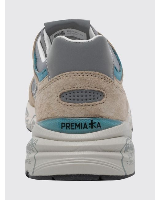 Premiata White Mase Suede And Mesh Sneakers for men