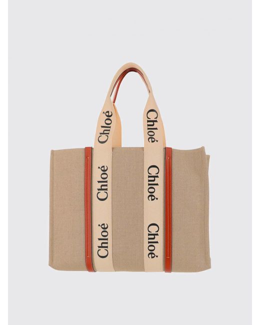 Borsa Woody di Chloé in Natural