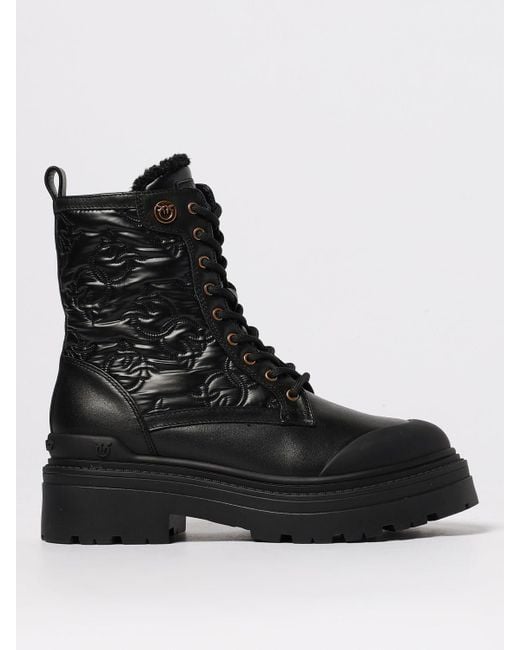 Pinko Black Flat Ankle Boots
