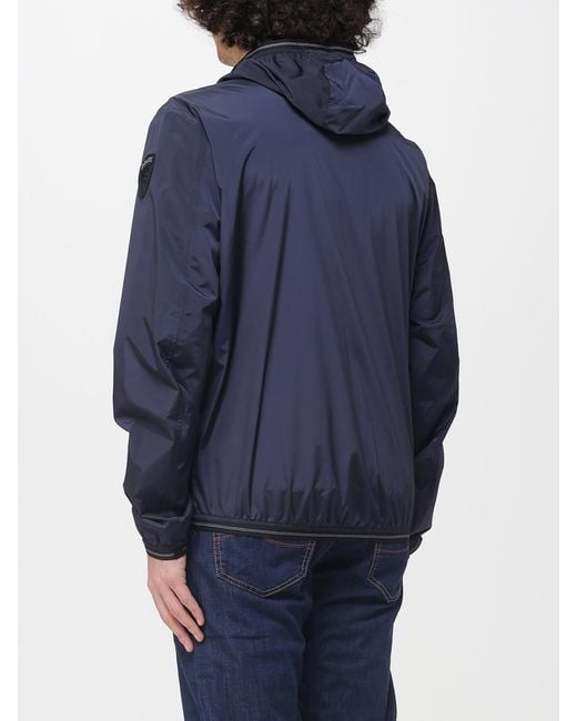 Blauer Blue Hooded Polyester Windbreaker for men