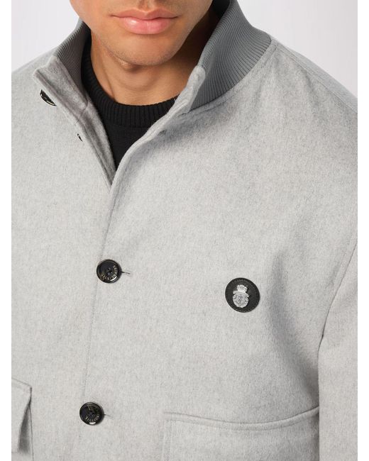 Billionaire Gray Wool Bomber Jacket for men