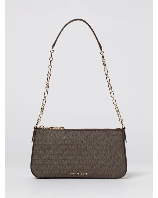 Michael Kors Gray Empire Coated Cotton Bag With All Over Mk Monogram
