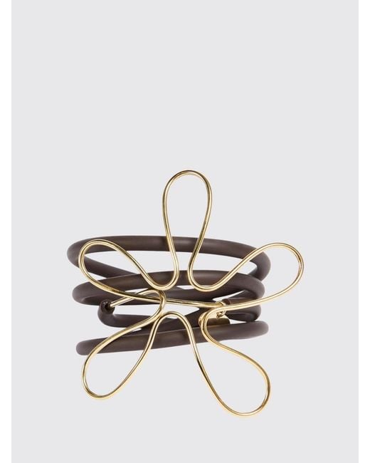 Liviana Conti White Leather And Metal Bracelet