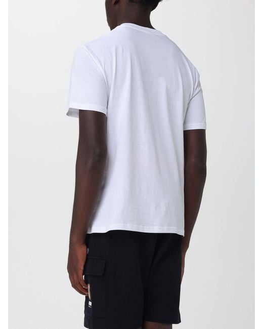 Moschino White Cotton Crew Neck T-Shirt With Contrast Logo for men