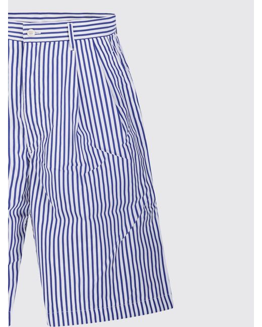Comme des Garçons Blue Striped Cotton Chino Shorts for men