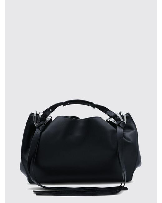 DIESEL Black Knot-D Synthetic Leather Shoulder Bag With Oval D Logo And Straps