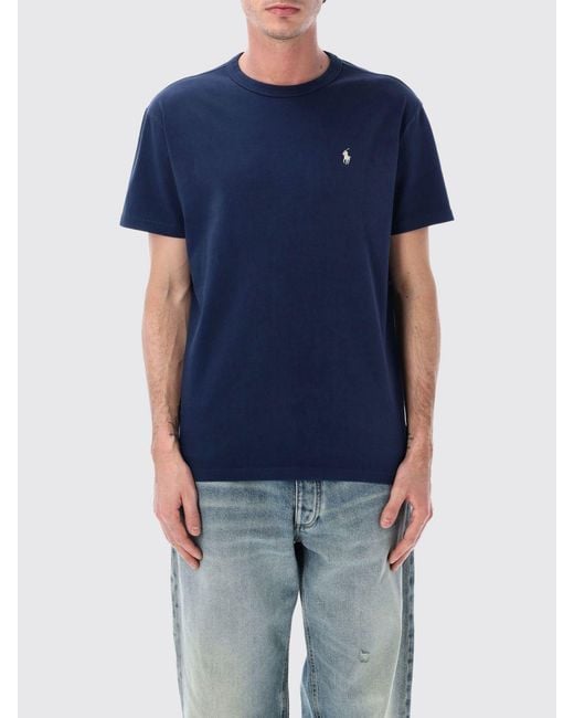 Polo Ralph Lauren Blue Cotton T-Shirt With Logo for men