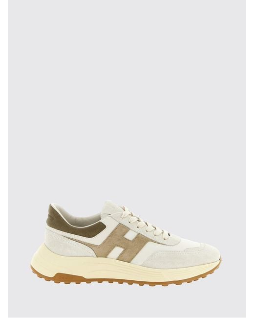 Hogan White Hyperlight Suede And Smooth Leather Sneakers With H Logo for men
