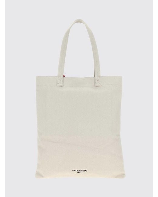 DSquared² White Smiley Print Cotton Bag for men