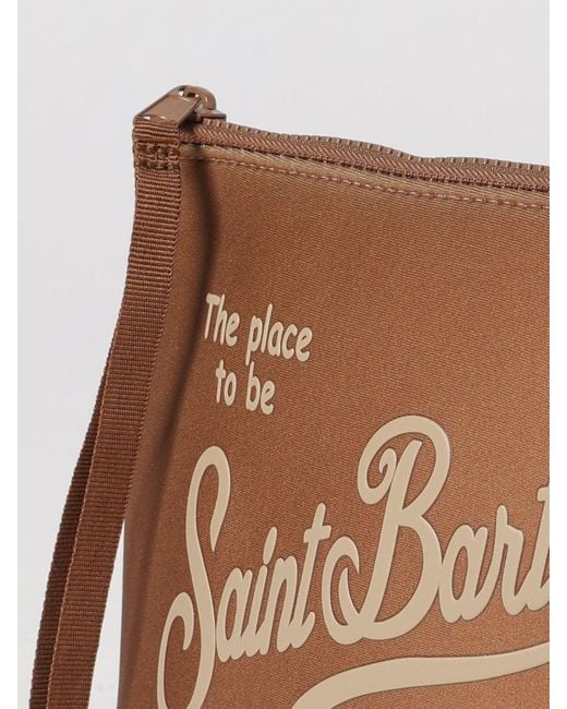 Mc2 Saint Barth Brown Aline Striped Polyester Pouch for men