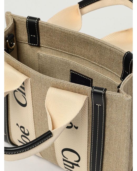 Borsa Woody Small di Chloé in Natural