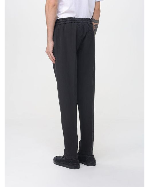 Dondup Black Cotton Blend Drawstring Pants for men