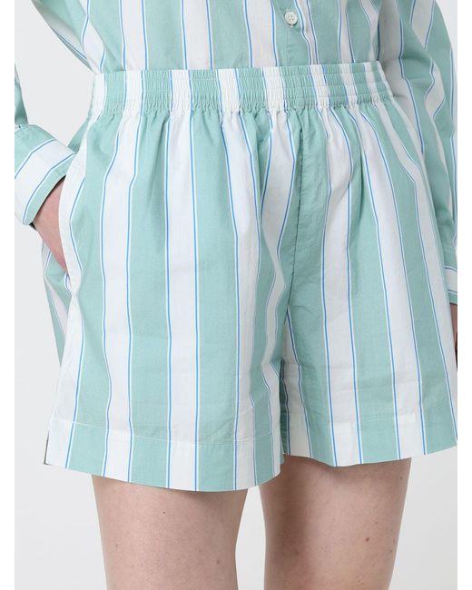 Mc2 Saint Barth Blue Striped Cotton Shorts