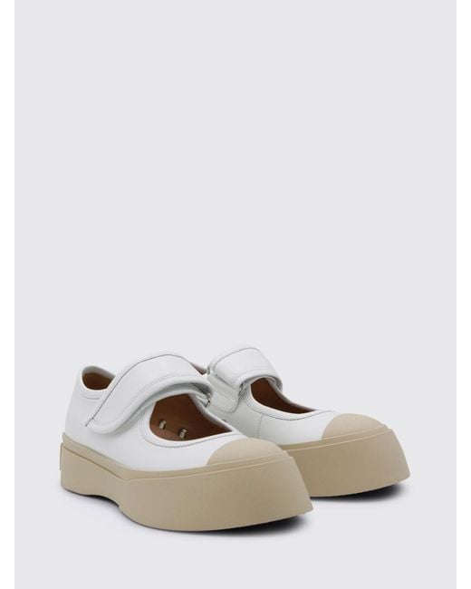 Marni White Pablo Leather Mary Jane Sneakers