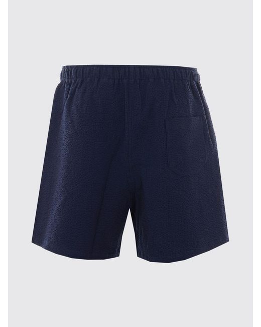 Howlin' By Morrison Blue Stretch-Cotton Shorts With Elasticated Drawstring Waistband for men