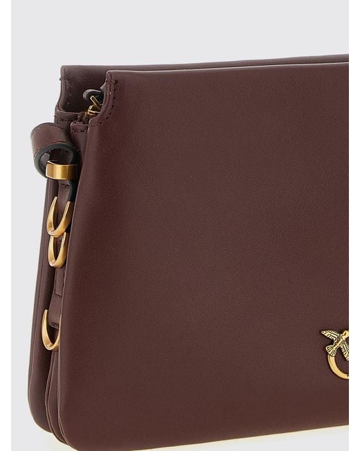 Pinko Brown Mini One, Two, Three Leather Bag