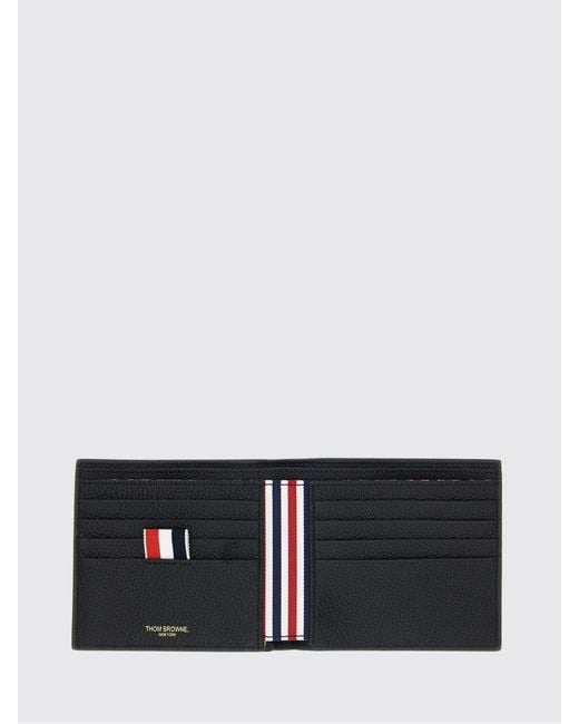 Thom Browne White 4-Bar Full-Grain Leather Bifold Wallet for men