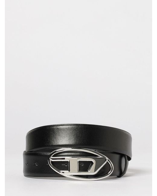 DIESEL Gray B-1Dr Leather Belt for men