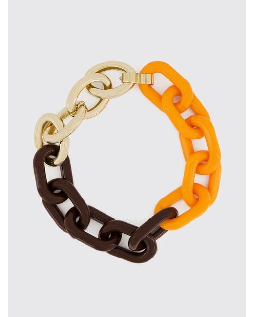 Marni Metallic Brass And Resin Bracelet With An Abstract Pattern And Hook Closure