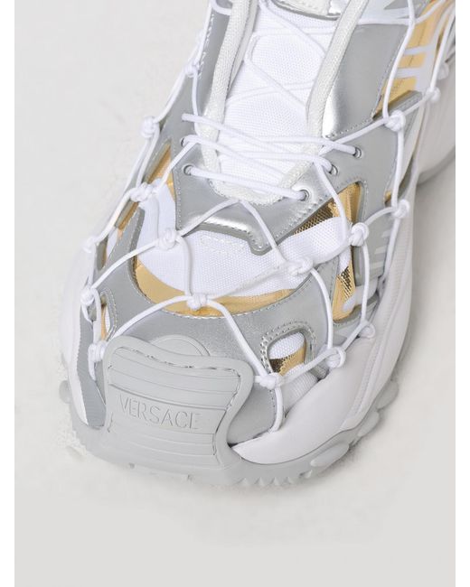 Versace Gray Color-Block Sneakers With Metallic Accents for men