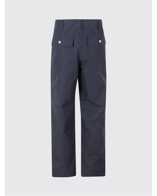 Edwin Blue Cotton Straight Trousers for men
