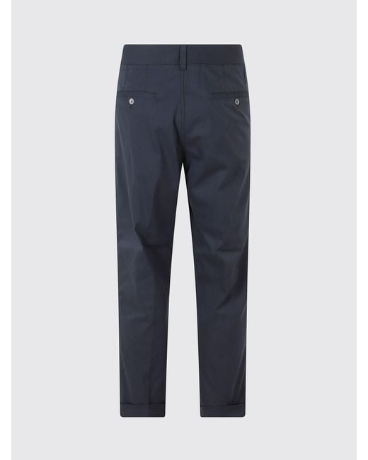 Paolo Pecora Blue Slim Fit Cotton Chino Pants With Slant Pockets for men