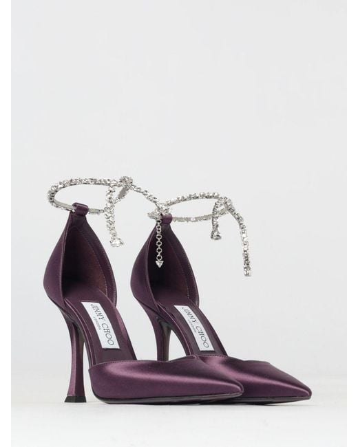 Jimmy Choo Pink Stevie Satin Pump With Jewel Strap