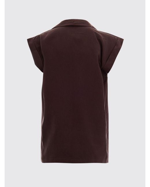 Liu Jo Brown Single-Breasted Viscose Blend Vest