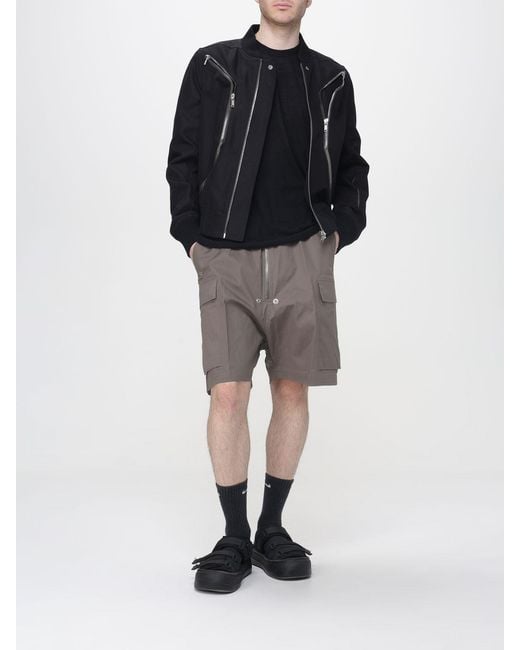 Rick Owens Blue Cotton Bomber Jacket for men