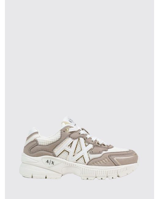 ARMANI EXCHANGE White Mesh And Rubber Sneakers