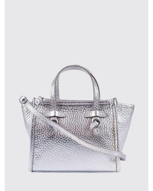 Gianni Chiarini Gray Miss Marcella Hammered Leather Bag